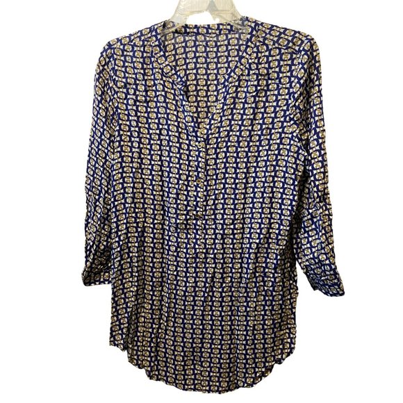Grand and greene chain link rayon oversized blouse sz S - Picture 2 of 7